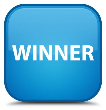 Kazanan özel camgöbeği mavi kare düğme