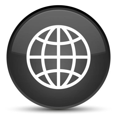 Dünya simgesi özel siyah yuvarlak düğmesi