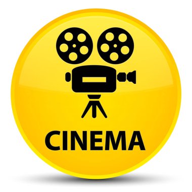 Sinema (video kamera simgesi) özel sarı yuvarlak düğmesi