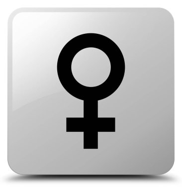 Kadın işareti simgesi Beyaz kare düğme