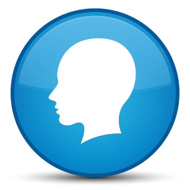 Baş kadın yüzü kutsal kişilerin resmi özel camgöbeği mavi yuvarlak düğme