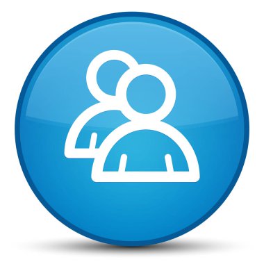 Grup simgesi özel camgöbeği mavi yuvarlak düğmesi