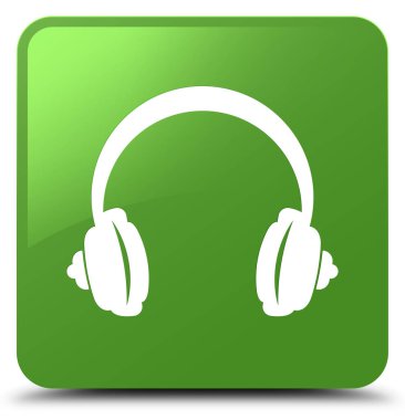 Kulaklık kutsal kişilerin resmi yumuşak yeşil kare düğme