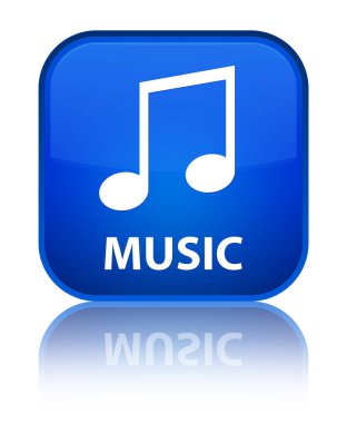 Müzik (tune simgesi) özel mavi kare düğme