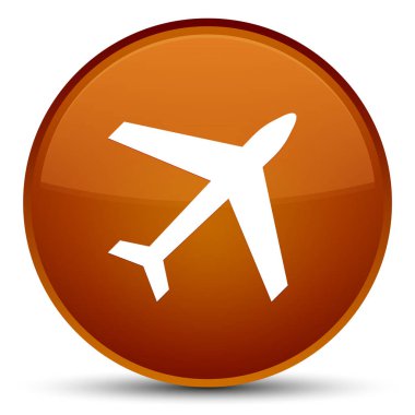 Uçak simgesini özel kahverengi yuvarlak düğmesi