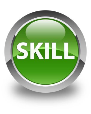 Beceri parlak yumuşak yeşil yuvarlak düğmesi