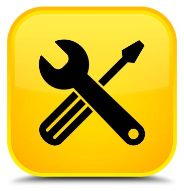 Araçlar simgesi özel sarı kare düğme