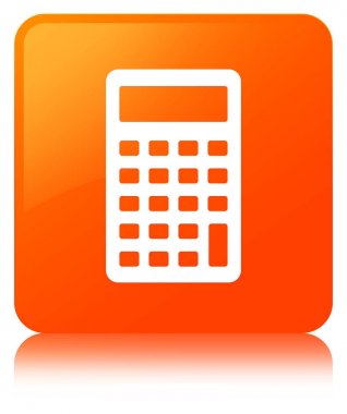 Hesap makinesi simge turuncu kare düğme
