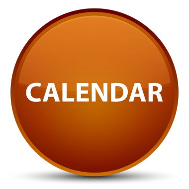 Takvim özel kahverengi yuvarlak düğmesi