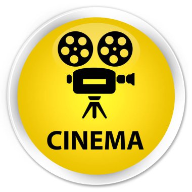 Sinema (video kamera simgesi) sigorta primi sarı yuvarlak düğmesi