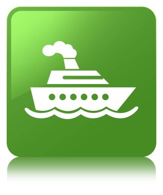 Cruise gemi kutsal kişilerin resmi yumuşak yeşil kare düğme