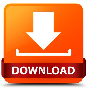 Turuncu kare düğme kırmızı kurdele orta indir