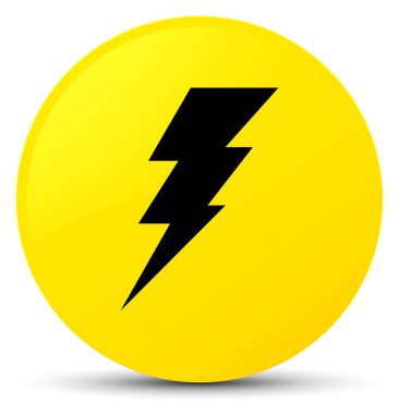 Elektrik simgesi sarı yuvarlak düğmesi