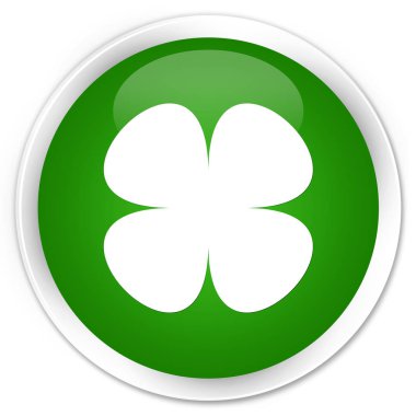 Çiçek yaprak simge sigorta primi yeşil yuvarlak düğmesi