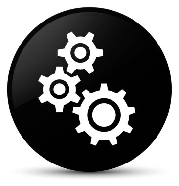 Gears'ı simge siyah yuvarlak düğmesi