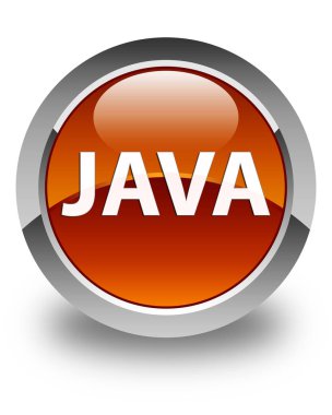 Java parlak kahverengi yuvarlak düğme