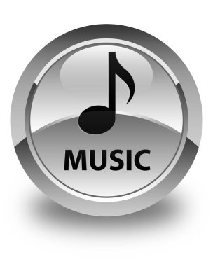 Müzik parlak beyaz yuvarlak düğme
