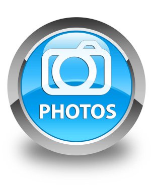 Fotoğraflar (kamera simgesi) parlak mavi mavi yuvarlak düğmesi