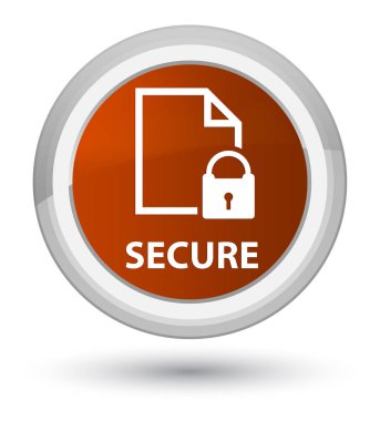 (Belge sayfa asma kilit simgesi) Başbakan düğmenin kahverengi güvenli