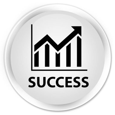 Başarı (istatistik simgesi) premium beyaz yuvarlak düğmesi