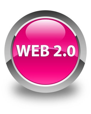 Web 2.0 parlak pembe yuvarlak düğme
