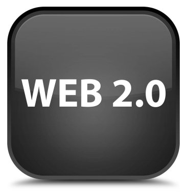 Web 2.0 özel siyah kare düğme