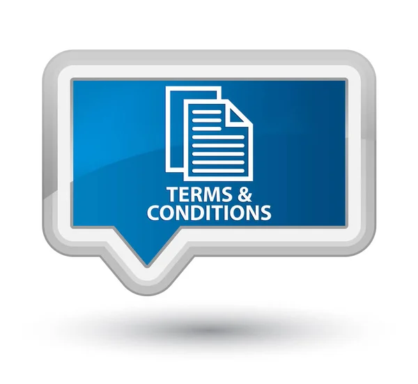 Terms and conditions (pages icon) prime blue banner button — Stock Photo, Image