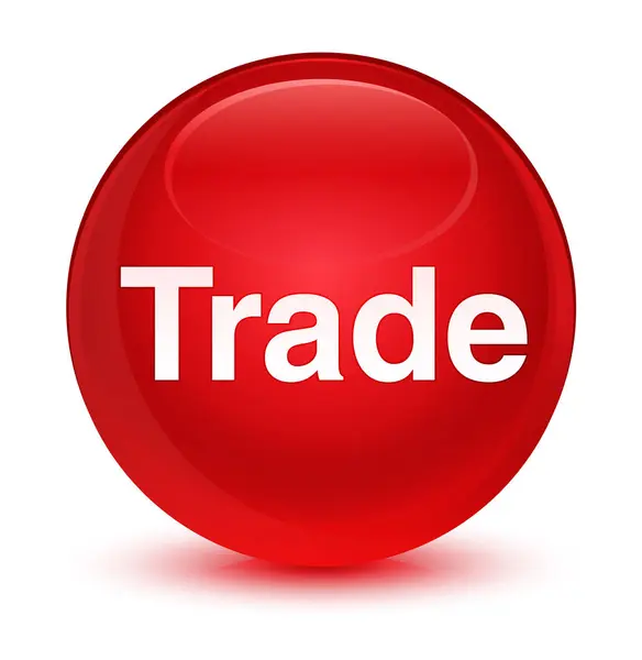 Trade glassy red round button — Stock Photo, Image