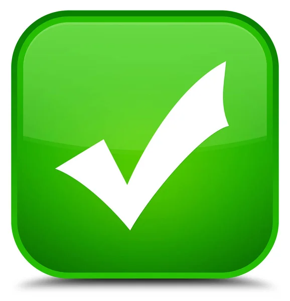Icona di convalida speciale pulsante quadrato verde — Foto Stock