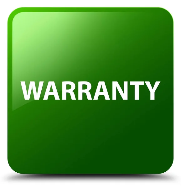 Warranty green square button — Stock Photo, Image