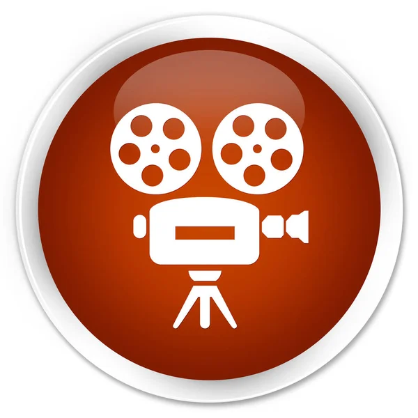 Video camera icon premium brown round button — Stock Photo, Image