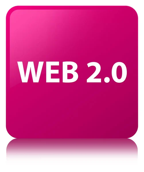 Web 2.0 vaaleanpunainen neliö painiketta — kuvapankkivalokuva