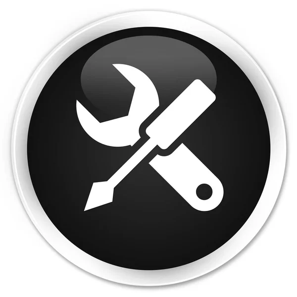 Settings icon premium black round button — 图库照片