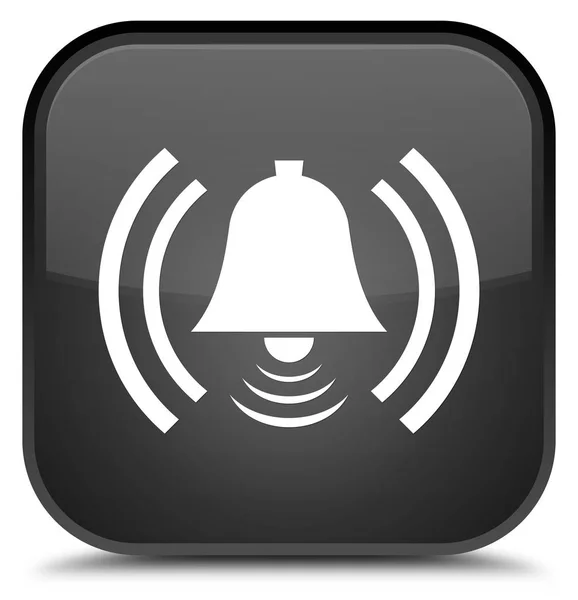 Alarm simgesini özel siyah kare düğmesi — Stok fotoğraf