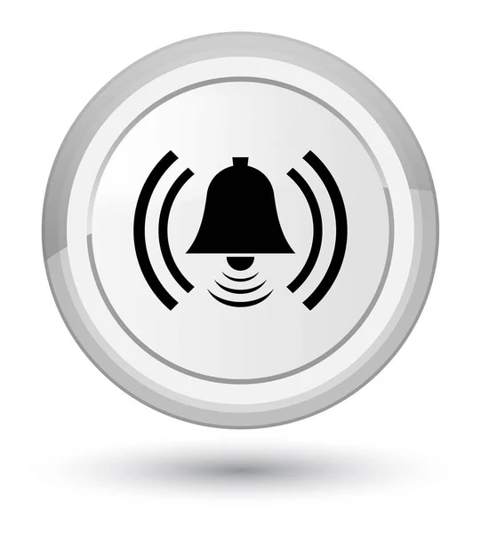 Alarm simgesi baş beyaz yuvarlak düğmesi — Stok fotoğraf