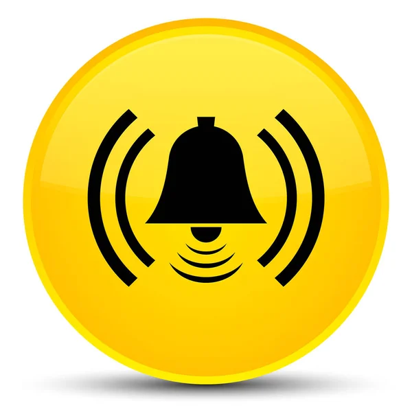 Alarm icon special yellow round button — Stock Photo, Image