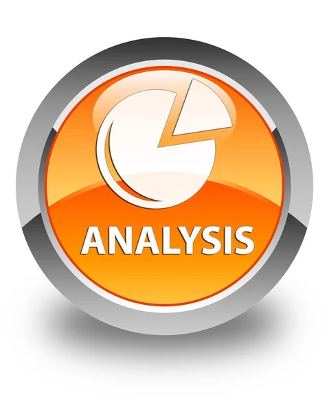 Błyszczący pomarańczowy przycisk okrągła analizy (ikonę wykresu) — Zdjęcie stockowe