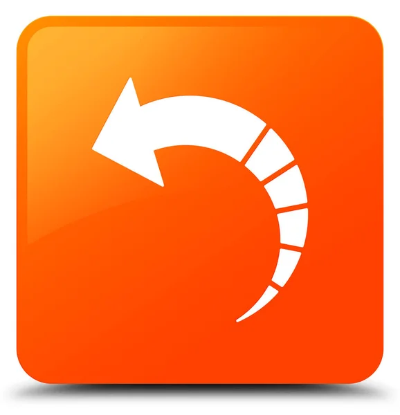 Icono flecha trasera naranja botón cuadrado — Foto de Stock