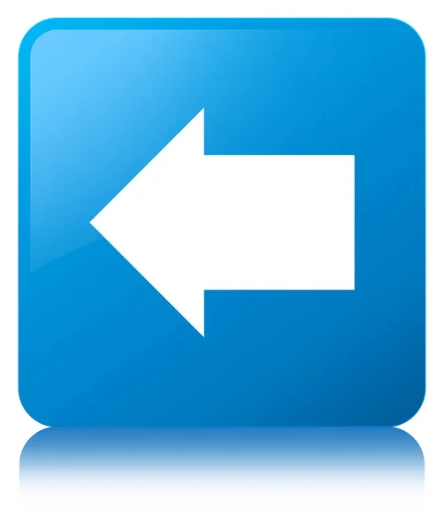 Back arrow icon cyan blue square button — Stock Photo, Image