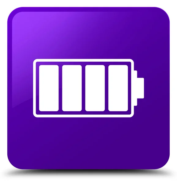 Bateria ícone roxo botão quadrado — Fotografia de Stock