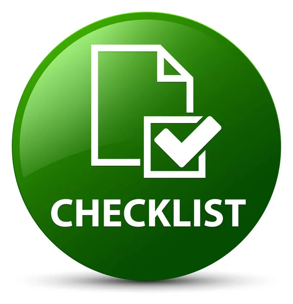 Checklist green round button — Stock Photo, Image