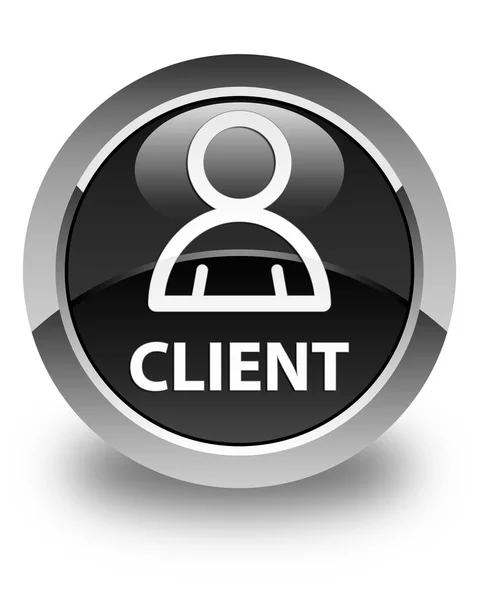Client (icono del miembro) botón redondo negro brillante — Foto de Stock