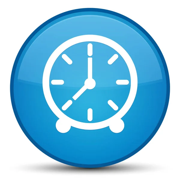 Clock icon special cyan blue round button — Stock Photo, Image