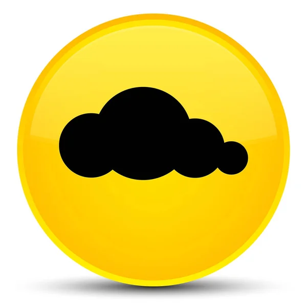 Σύννεφο εικονίδιο ειδικό κίτρινο στρογγυλό κουμπί — Φωτογραφία Αρχείου