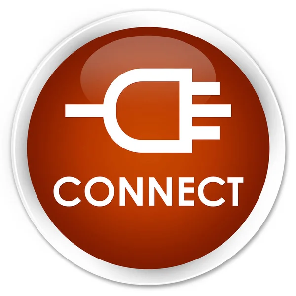 Connect premium brauner runder Knopf — Stockfoto