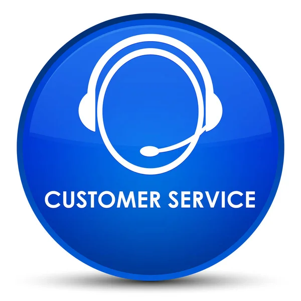 Customer service (customer care icon) special blue round button — Stock Photo, Image