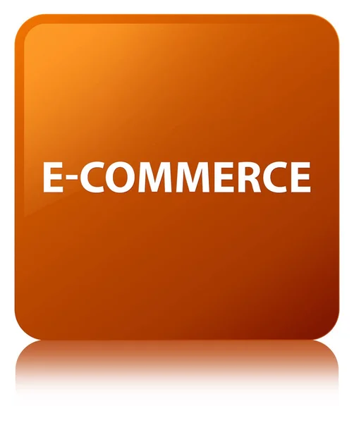 E-commerce marrom botão quadrado — Fotografia de Stock