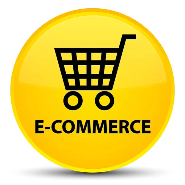 E-commerce specjalne żółte okrągły przycisk — Zdjęcie stockowe