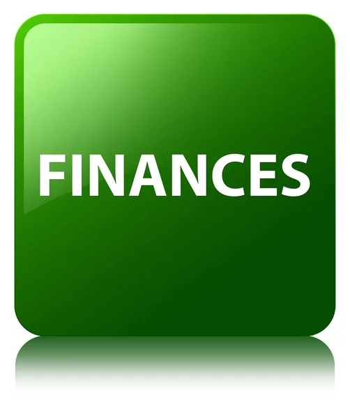 Čtvercové tlačítko Finance zelené — Stock fotografie