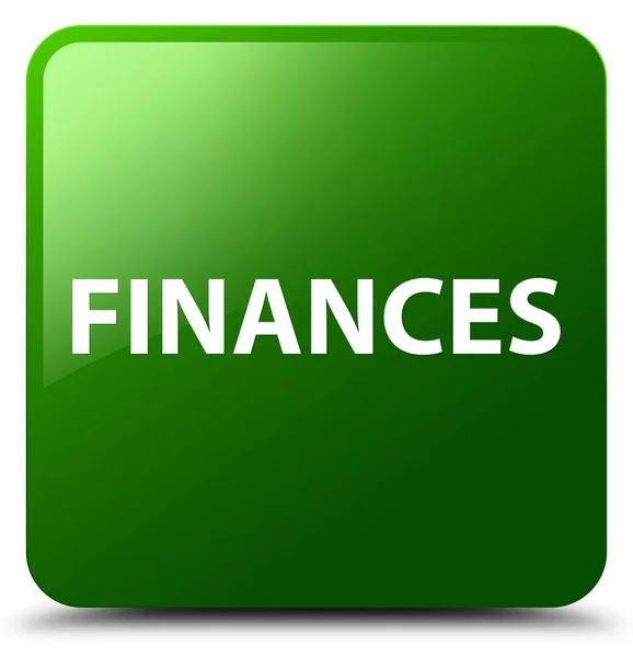 Finances green square button — Stock Photo, Image